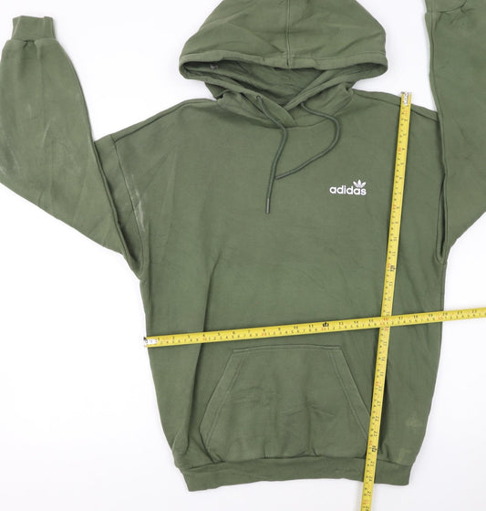 Adidas Womens Green Pullover Hoodie Size 8 Classic Logo Sweatshirt