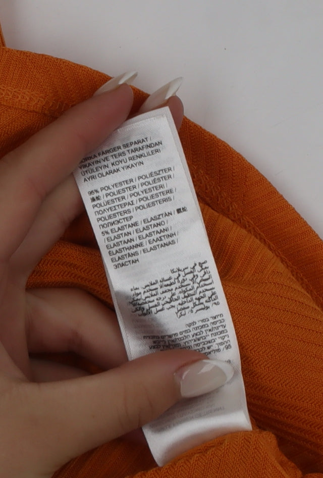 Capsule Women's Orange Wrap V-Neck Short Sleeve Blouse Size 18