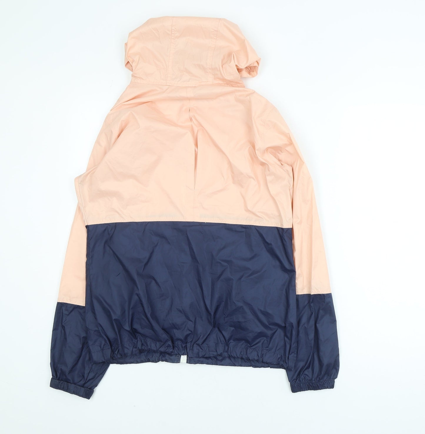 Columbia Womens Peach Navy Hooded Windbreaker Jacket Size S