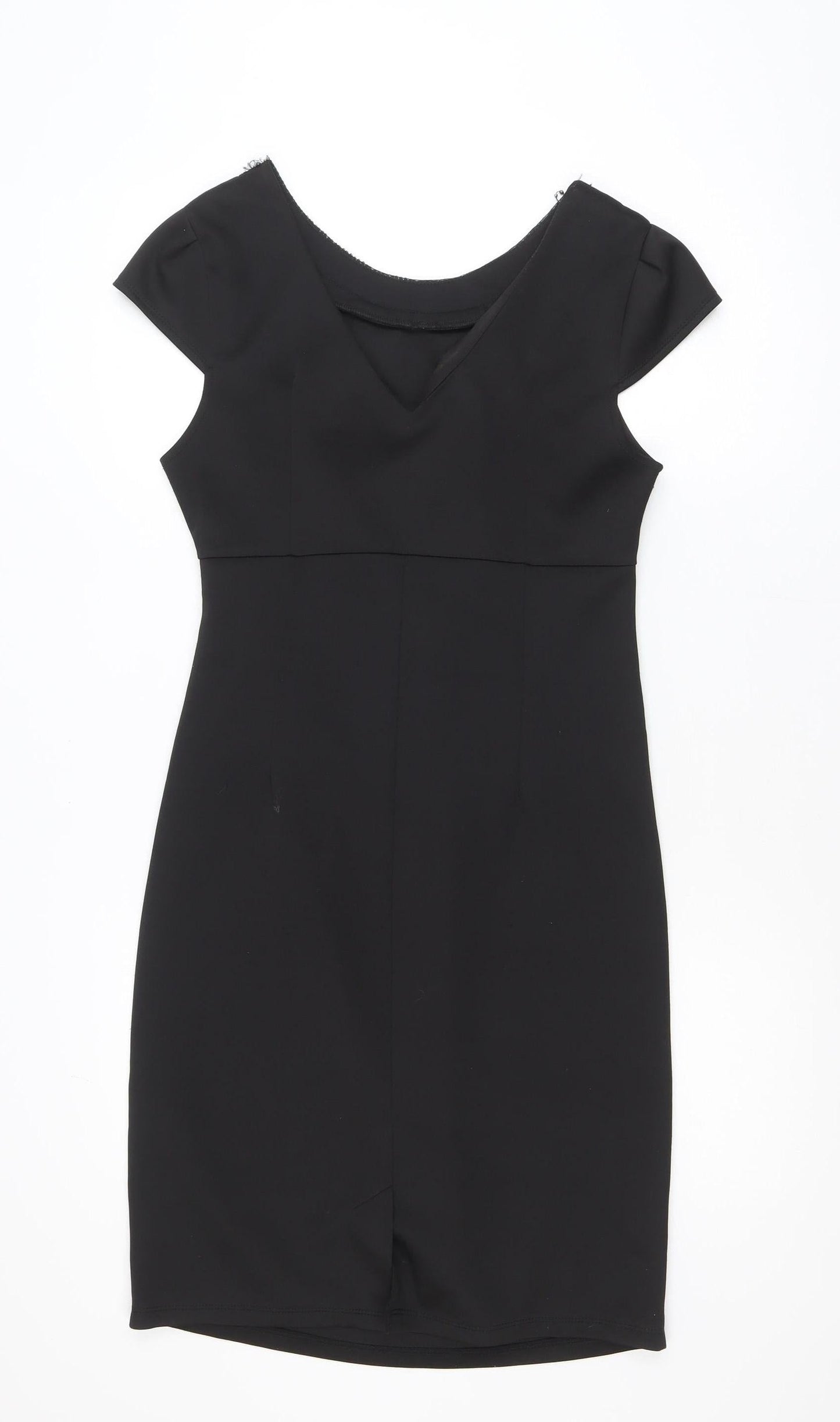 Dunnes Womens Black Size 14 Sheath Beaded Neck Party Dress