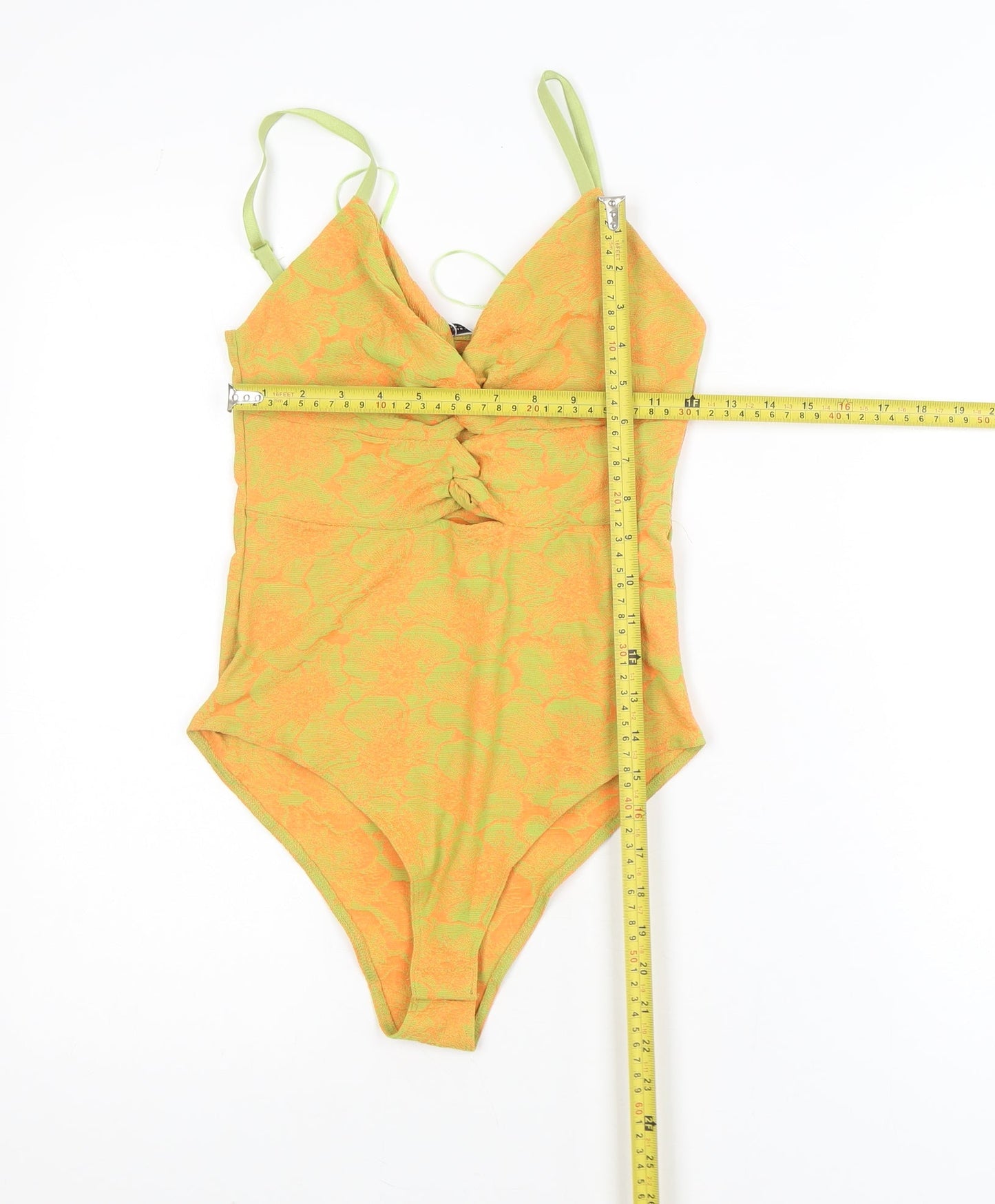 Zara Womens Orange Floral Camisole Bodysuit S