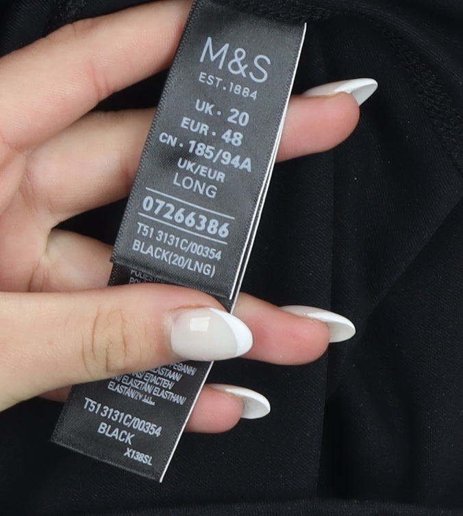 Marks and Spencer Women's Black Size 20 Long Stretch Leggings