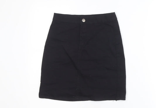 PrettyLittleThing Womens Black Size 6 Straight Denim Mini Skirt