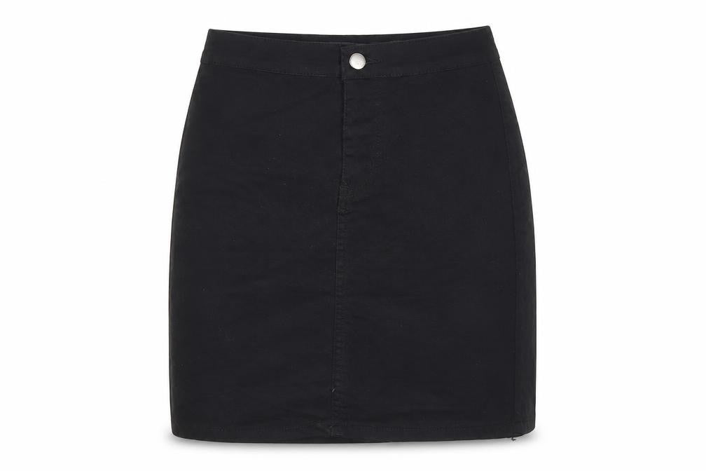 PRETTYLITTLETHING Womens Black Size 6 Straight Denim Mini Skirt