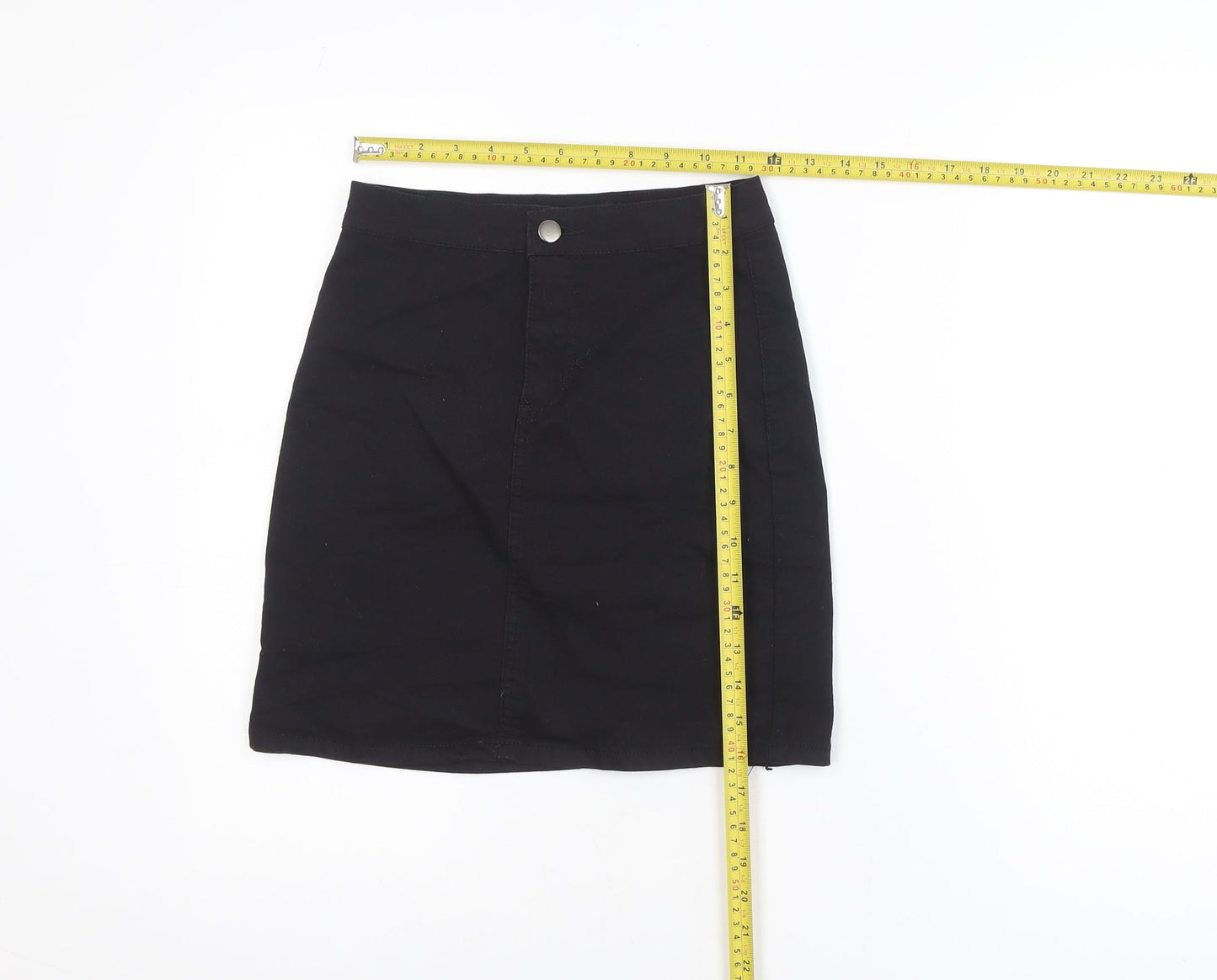 PrettyLittleThing Womens Black Size 6 Straight Denim Mini Skirt