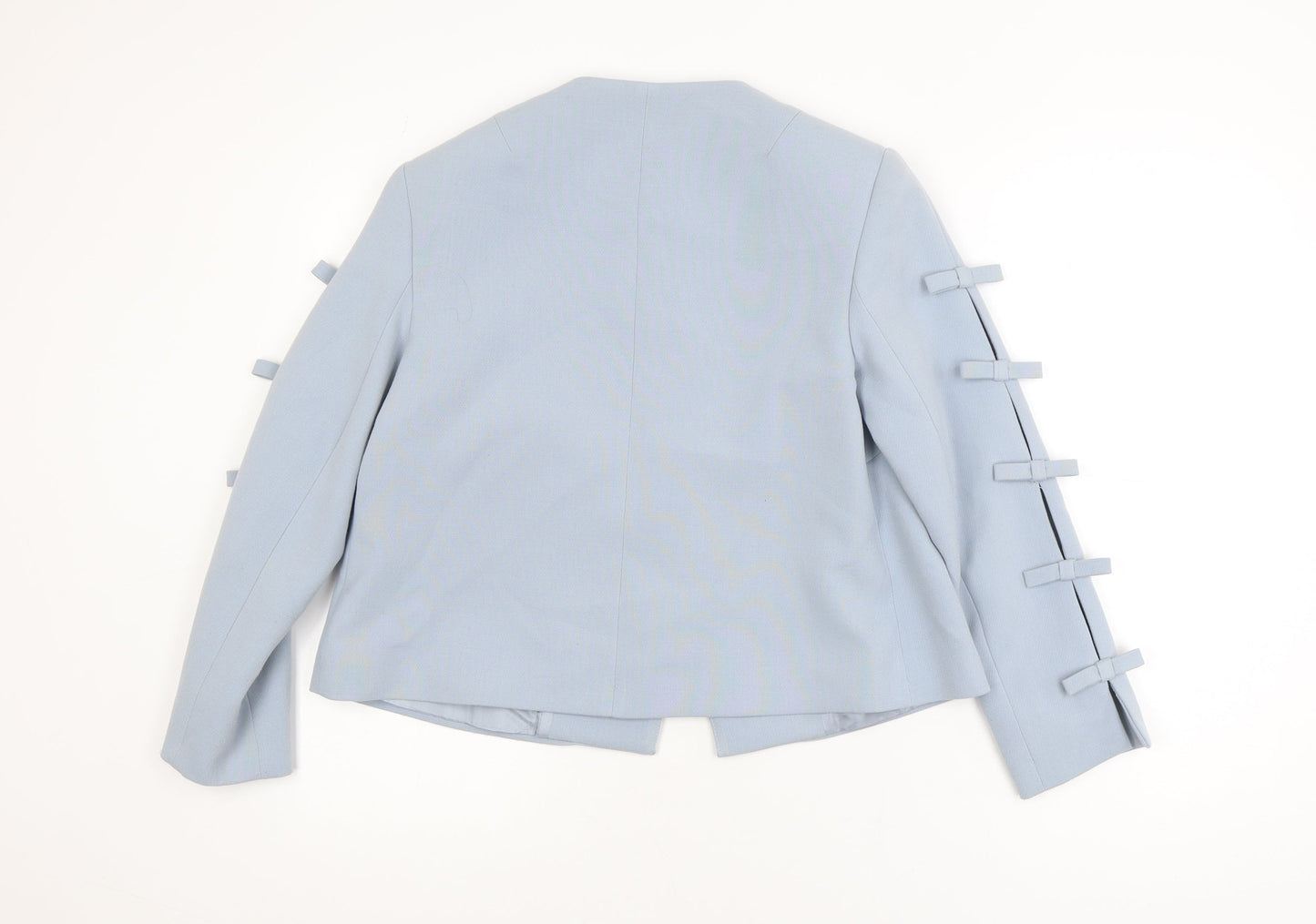 Badoo Women's Blue Size 12 Tailored Bow Detail Blazer Jacket
