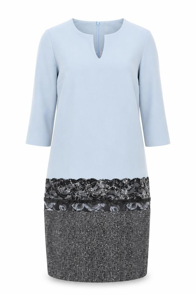 Badoo Women Blue Lace Panel Sheath Dress Size 10