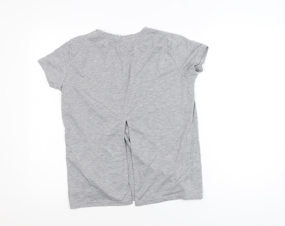 Disney Women’s Grey Mickey Mouse T-Shirt Size 8 Short Sleeve Casual