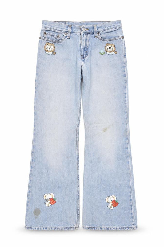 Levi's 514 Womens Light Blue Flared Jeans Size 4 Low Rise Denim