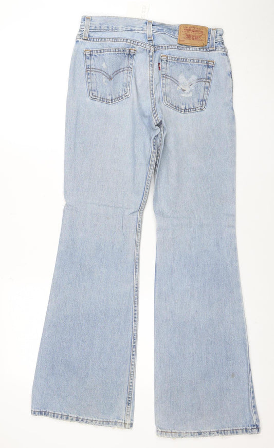 Levi's 514 Womens Light Blue Flared Jeans Size 4 Low Rise Denim