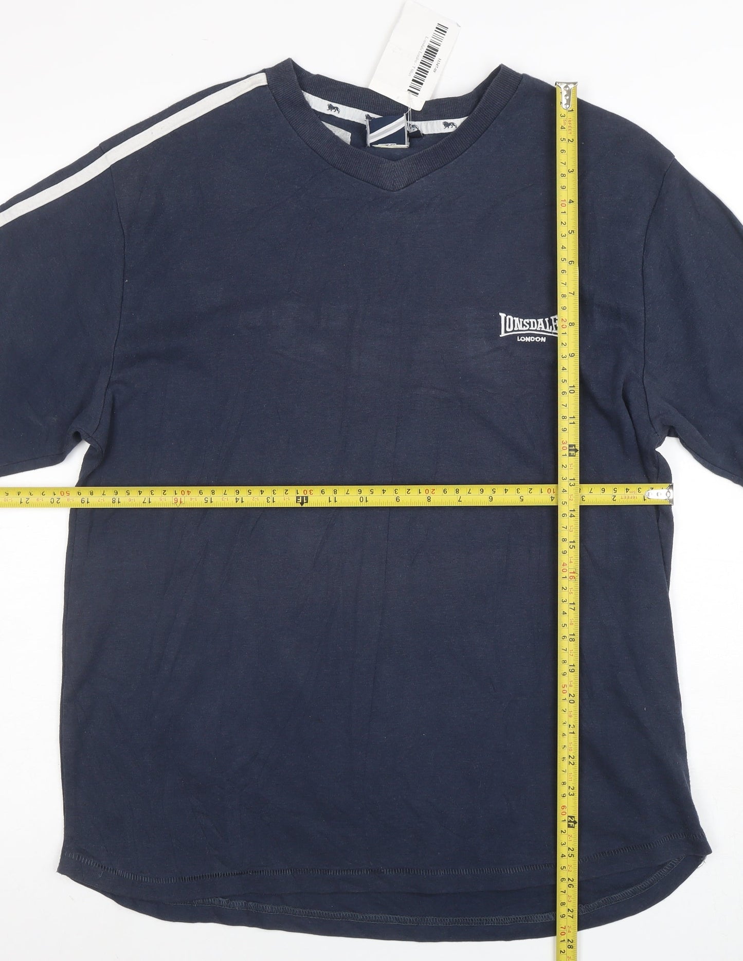 Lonsdale Men’s Blue Crew Neck Short Sleeve Cotton T-Shirt M