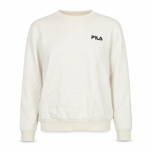 FILA Womens Beige XS Pullover Sweatshirt Crew Neck Cotton Blend