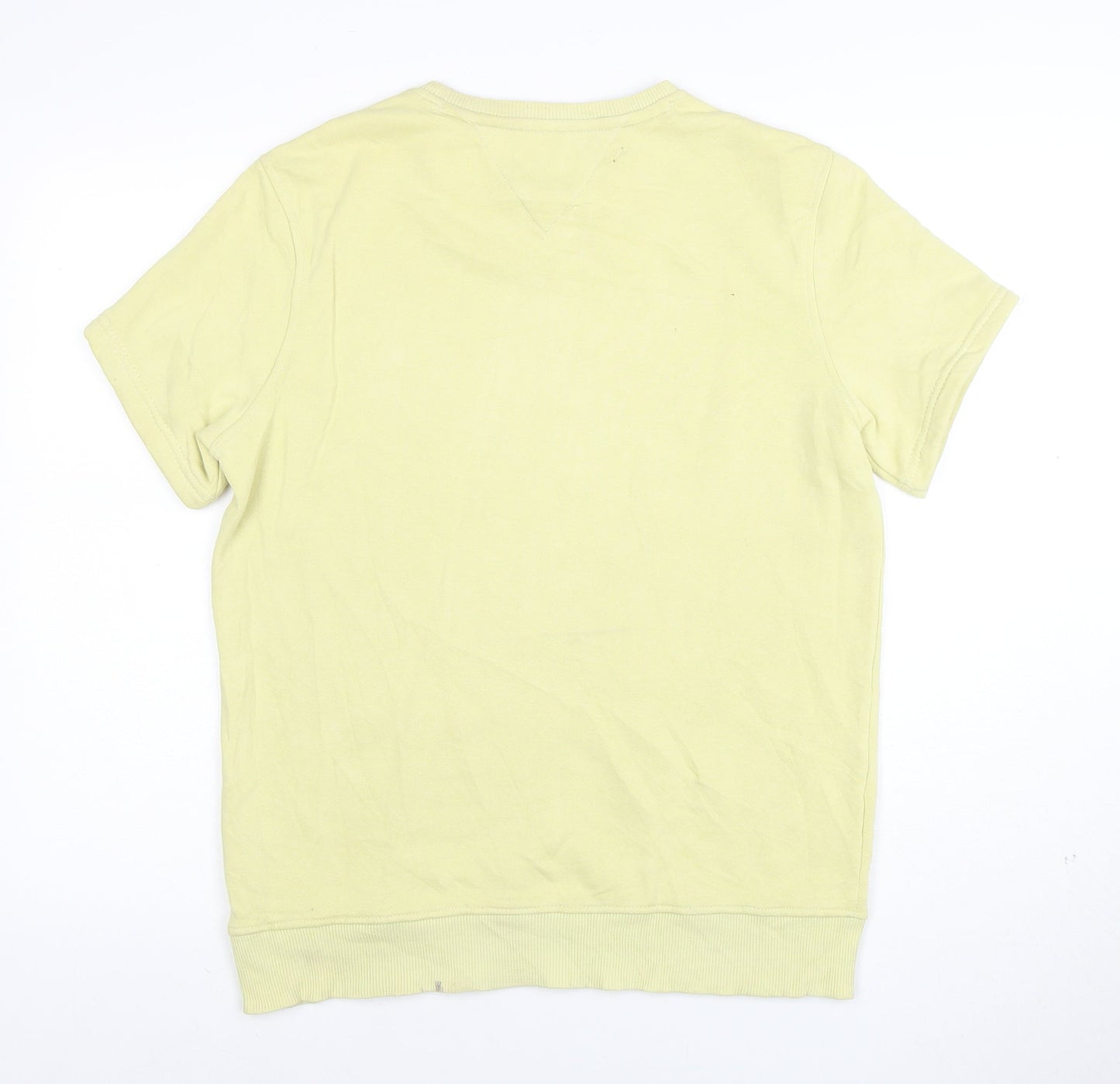 Tommy Jeans Men's Yellow Short Sleeve Crew Neck T-Shirt Size S Cotton Casual