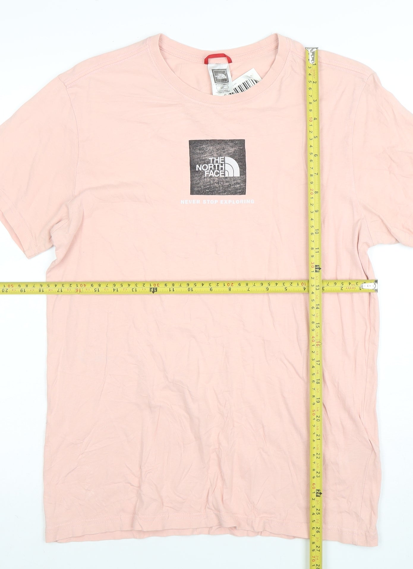 The North Face Men's Pink Cotton Crew Neck Short Sleeve T-Shirt S