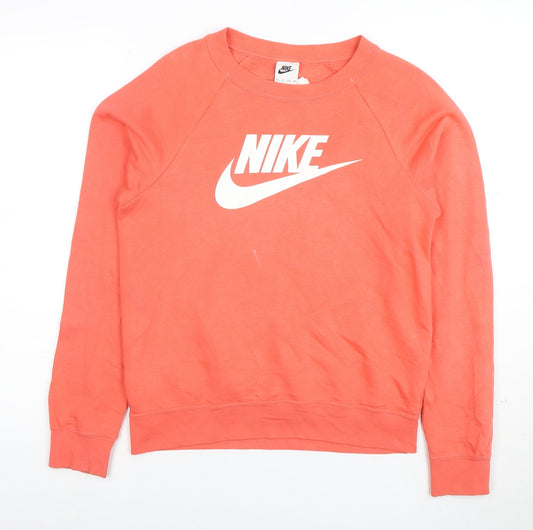 Nike Men's Coral Crew Neck Logo Sweatshirt XS Cotton Blend