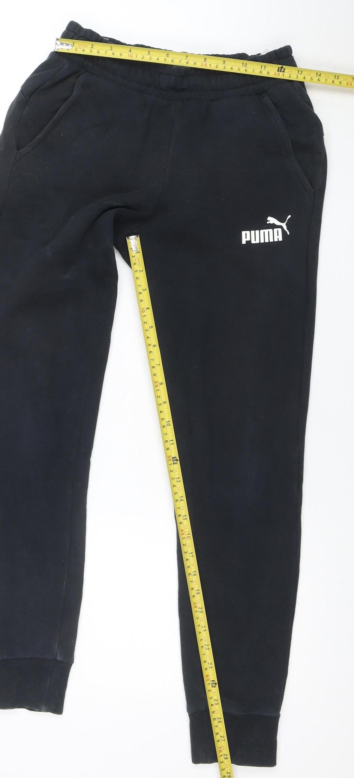 Puma Men's Black Small Jogger Sweatpants with Pockets