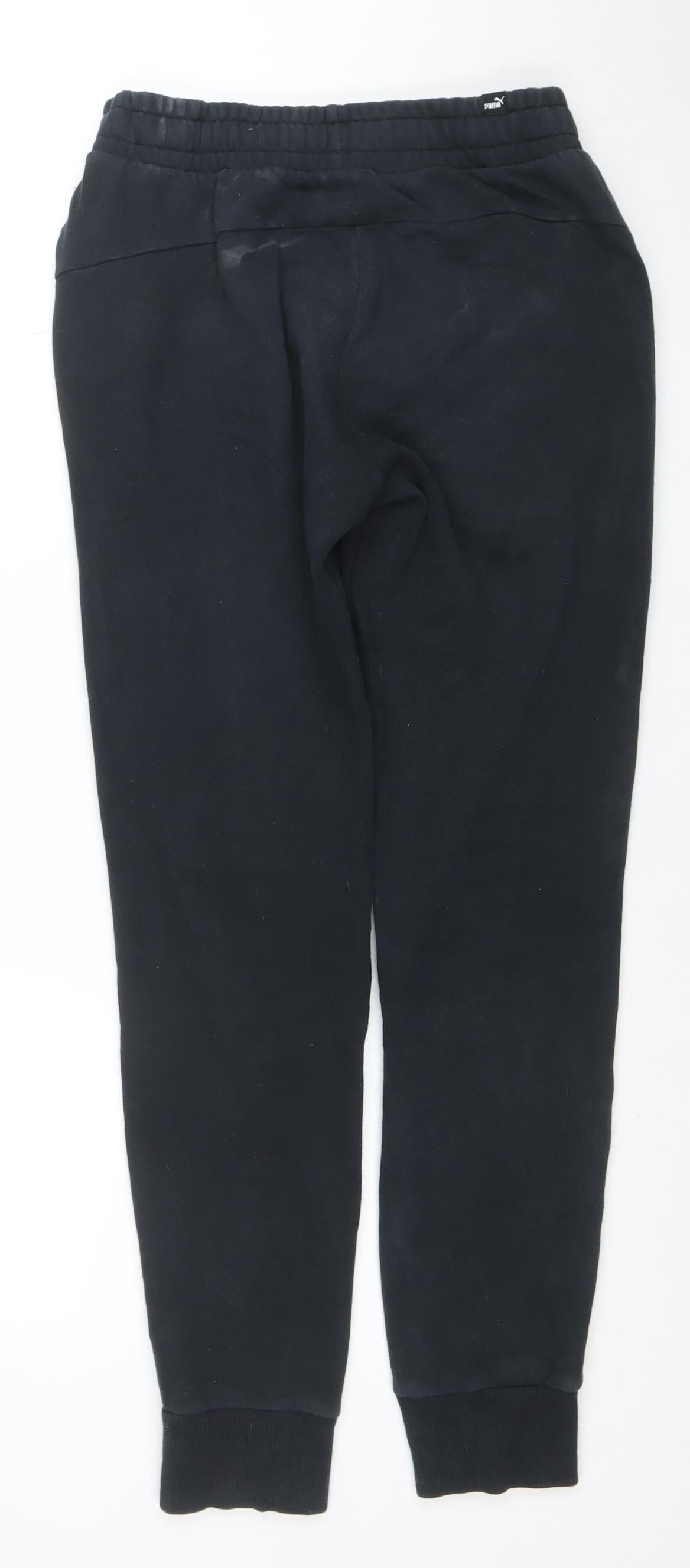Puma Men's Black Small Jogger Sweatpants with Pockets