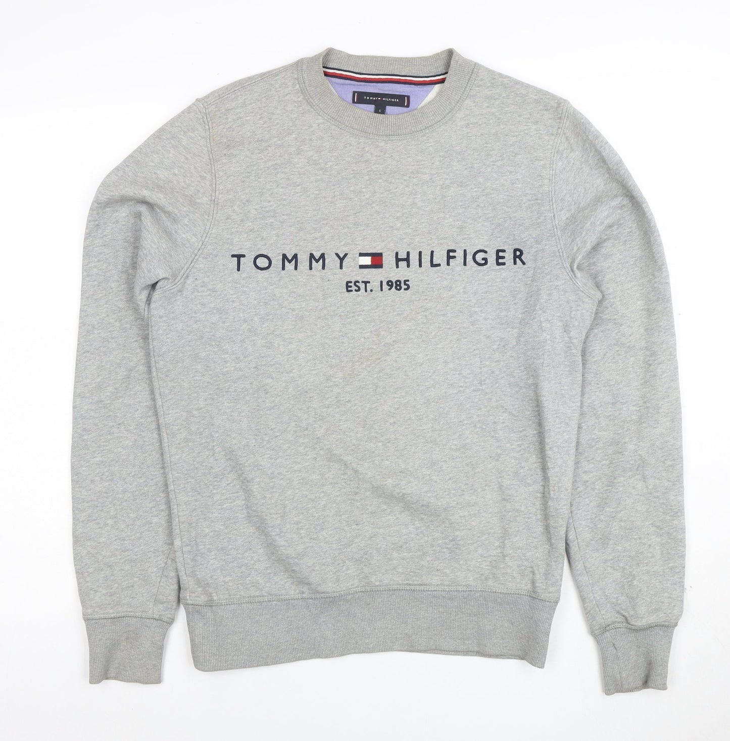 Tommy Hilfiger Men's Grey Logo Crew Neck Sweatshirt Size S