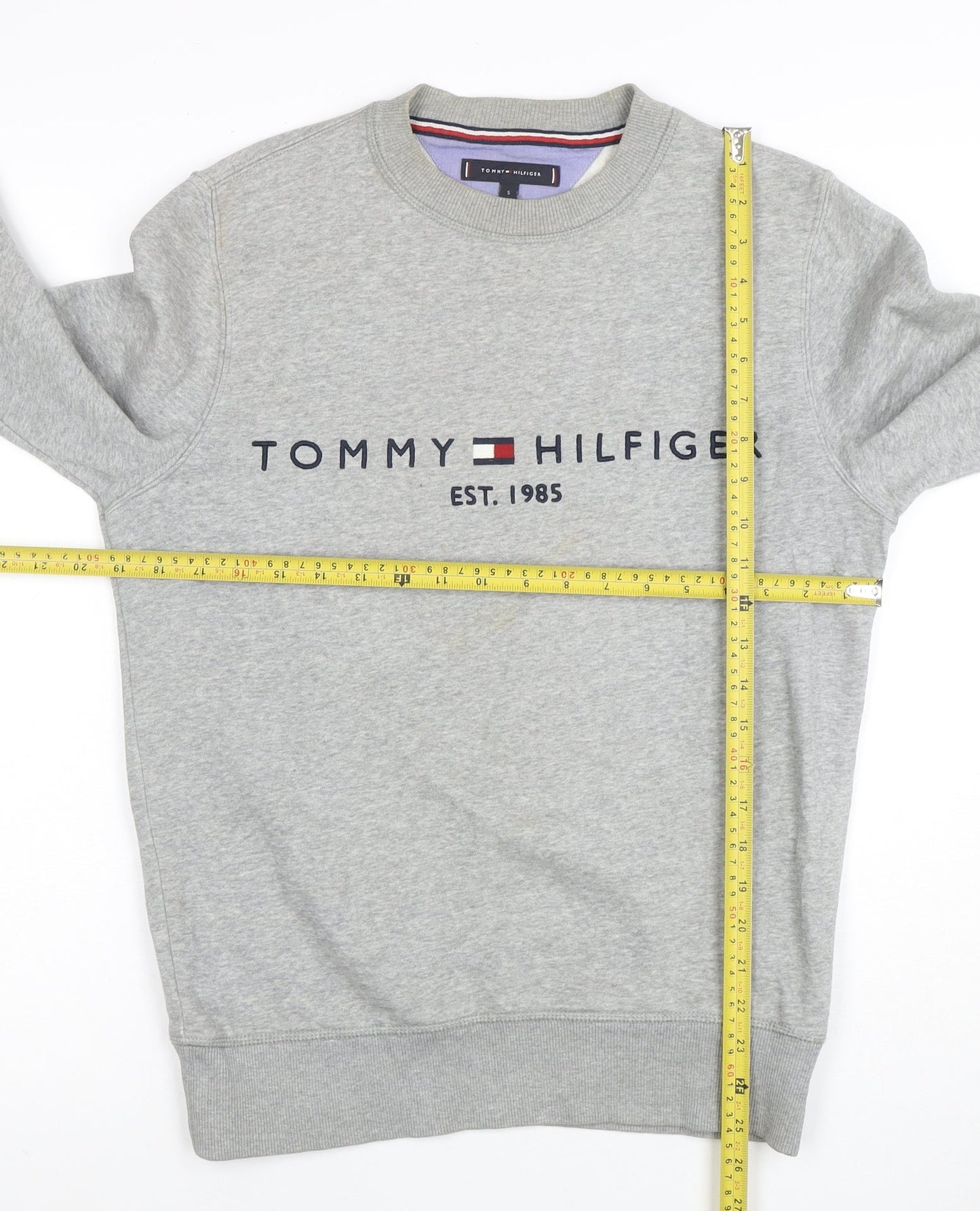 Tommy Hilfiger Men's Grey Logo Crew Neck Sweatshirt Size S