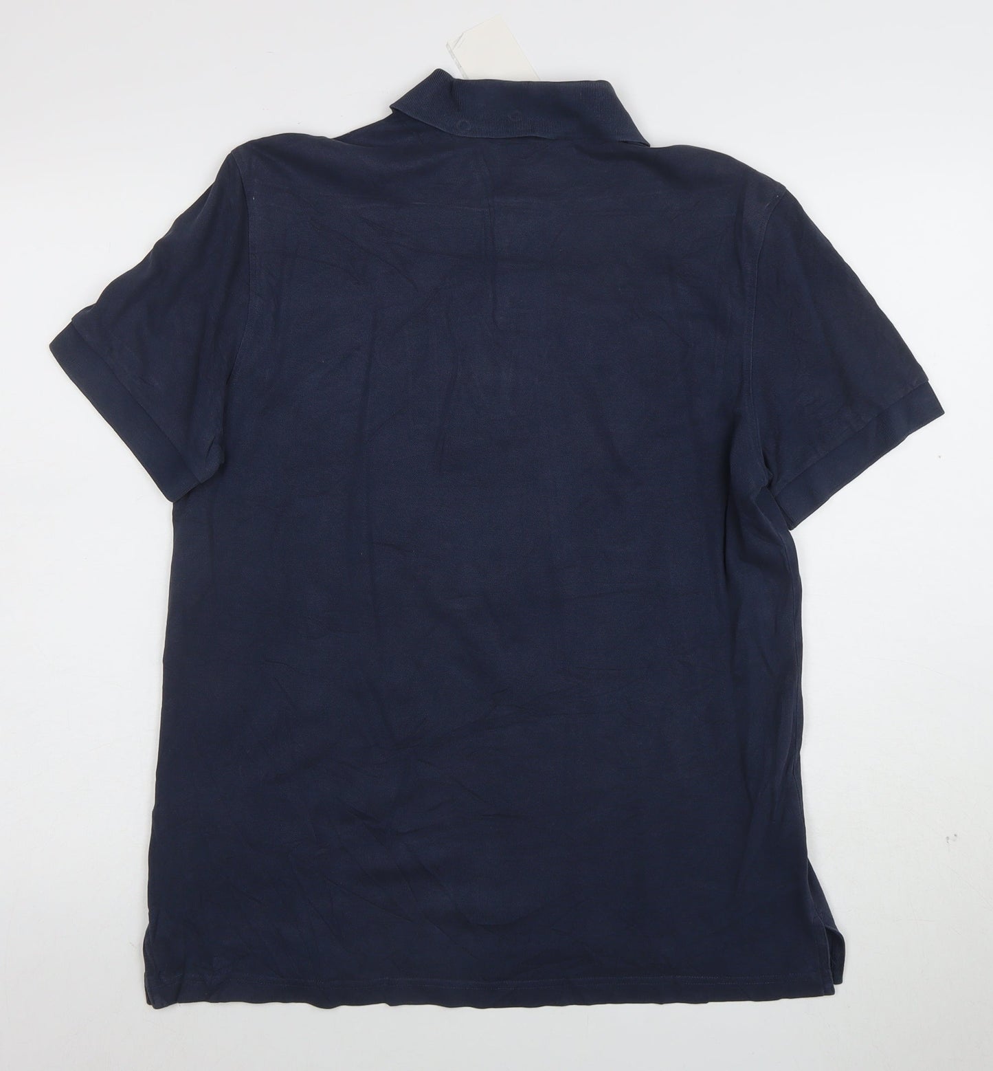 Hugo Boss Mens Navy Blue Regular Fit Pima Cotton Polo Shirt Size L