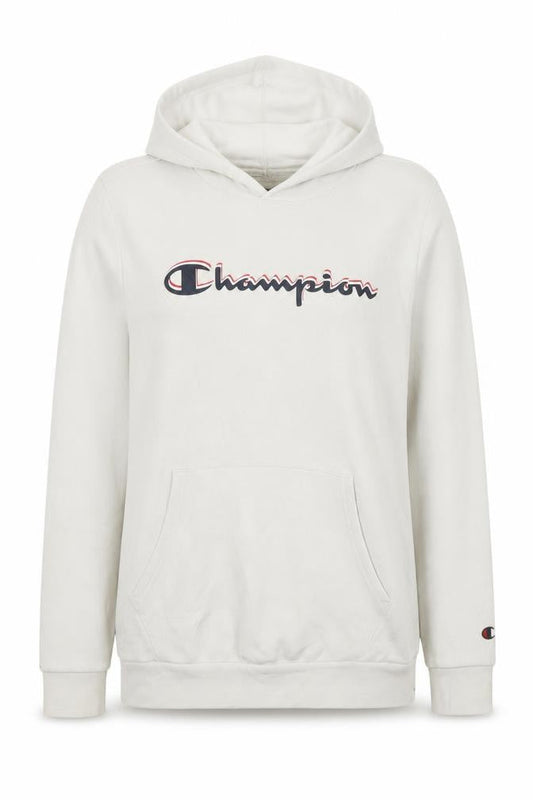 Champion Teens Beige Pullover Hoodie XL Graphic Print Cotton Blend