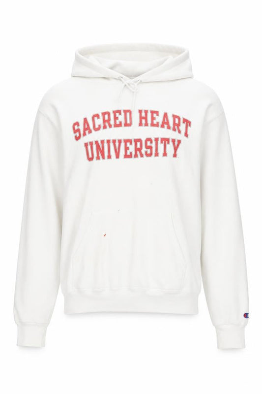 Champion Womens White Sacred Heart University Pullover Hoodie Size S