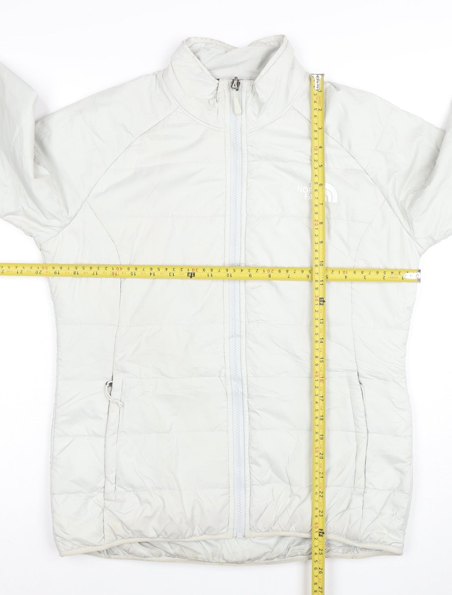 The North Face Women's White Puffer Jacket M Lightweight Polyester