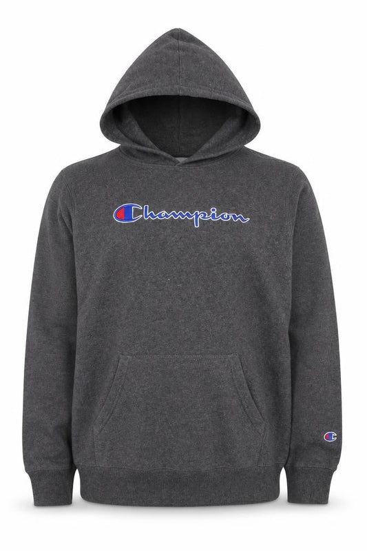 Champion Men's Grey XL Pullover Hoodie Fleece Logo Sweatshirt