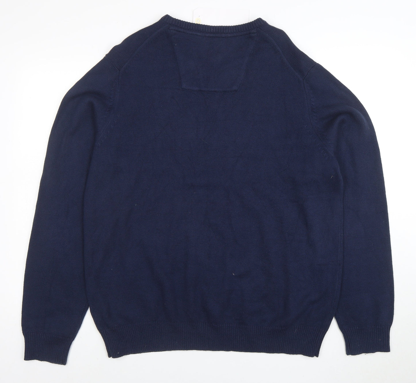 IZOD Men's Blue V-Neck Cotton Blend Pullover Jumper XL