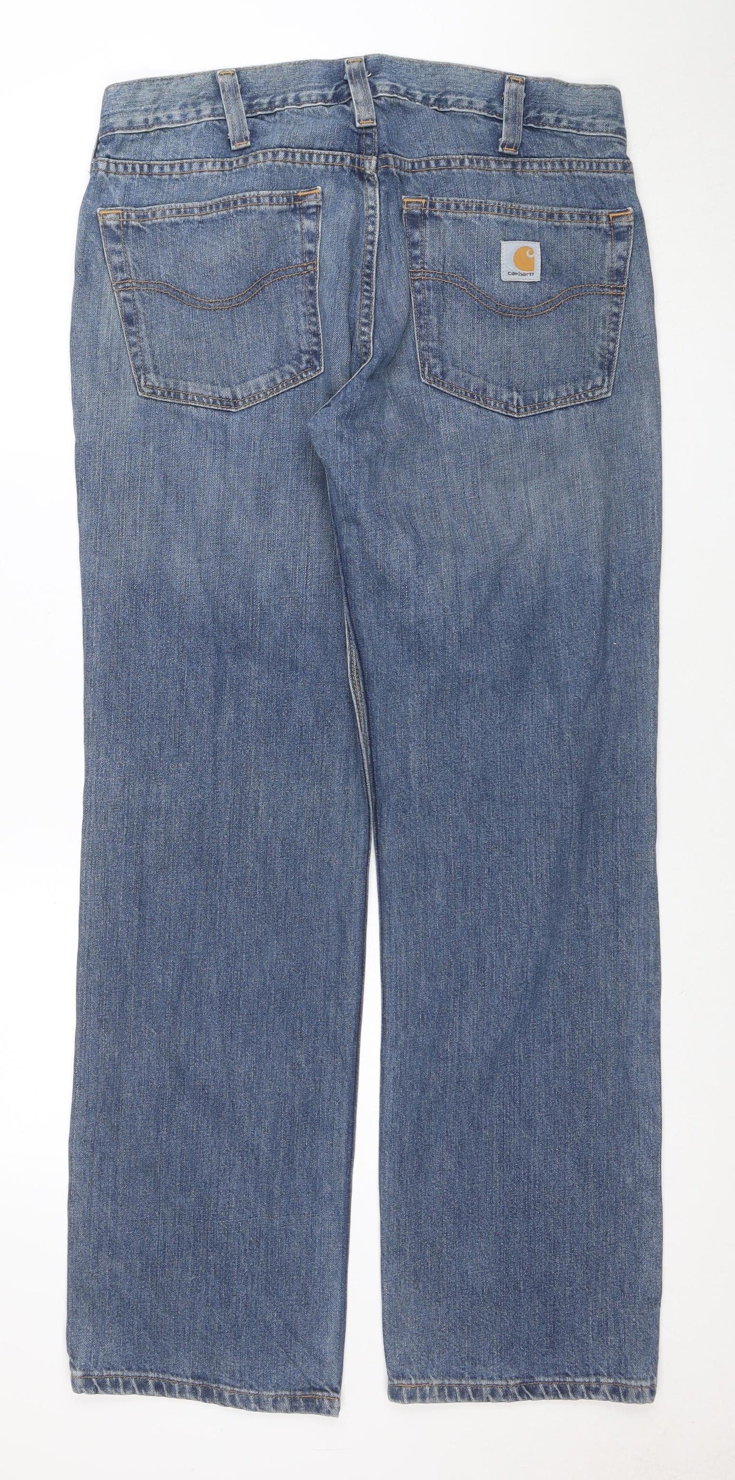 Carhartt Men's Blue Relaxed Straight Fit Denim Jeans 33x32