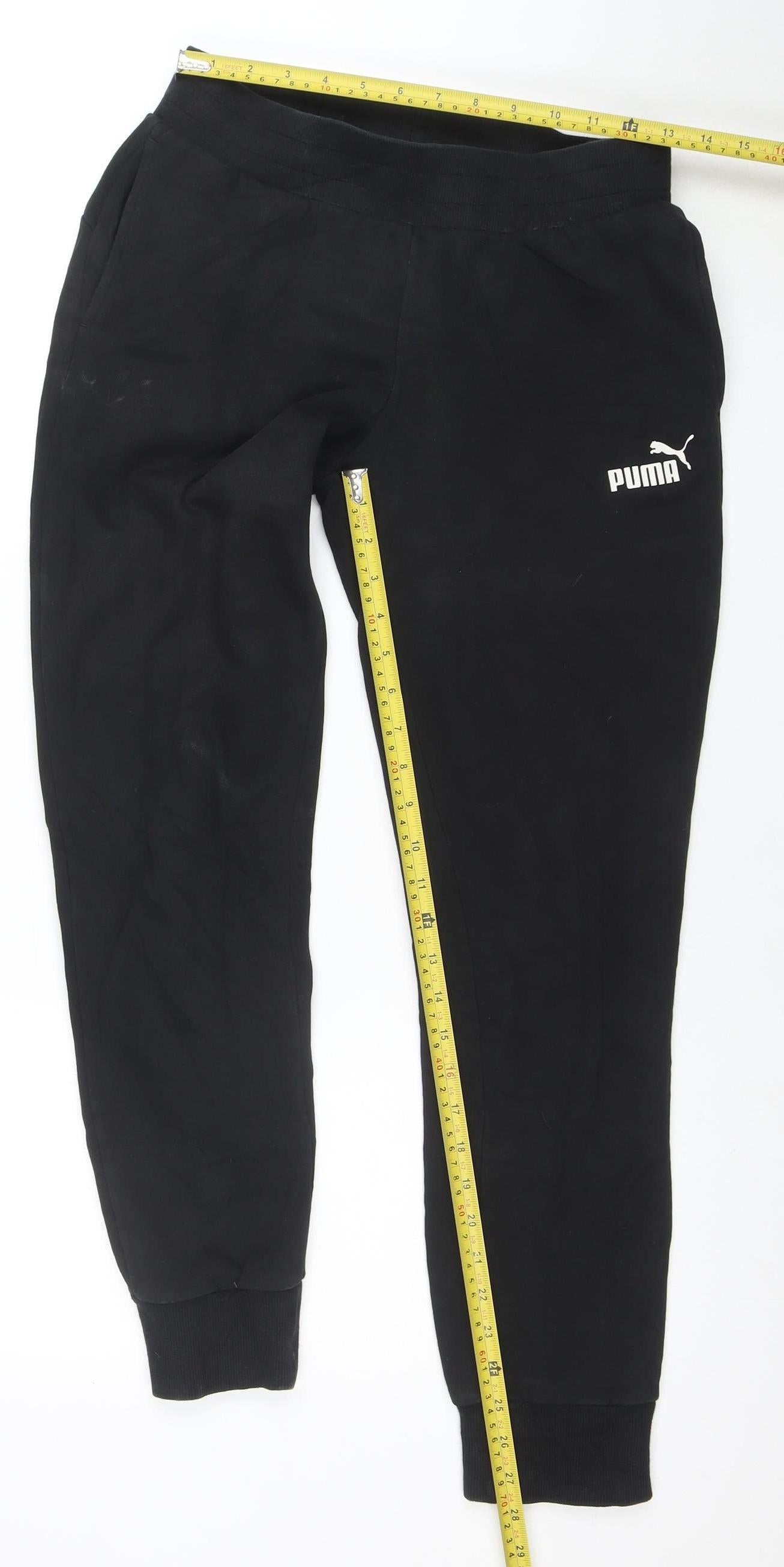 Puma Women's Black Jogger Trousers Size 10 Regular Fit Activewear