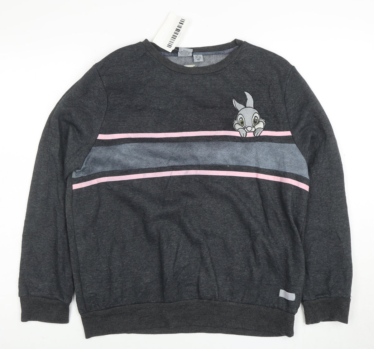 Disney Women’s Grey Thumper Embroidered Pullover Sweatshirt M