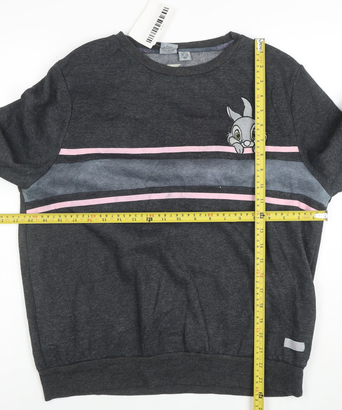 Disney Women’s Grey Thumper Embroidered Pullover Sweatshirt M