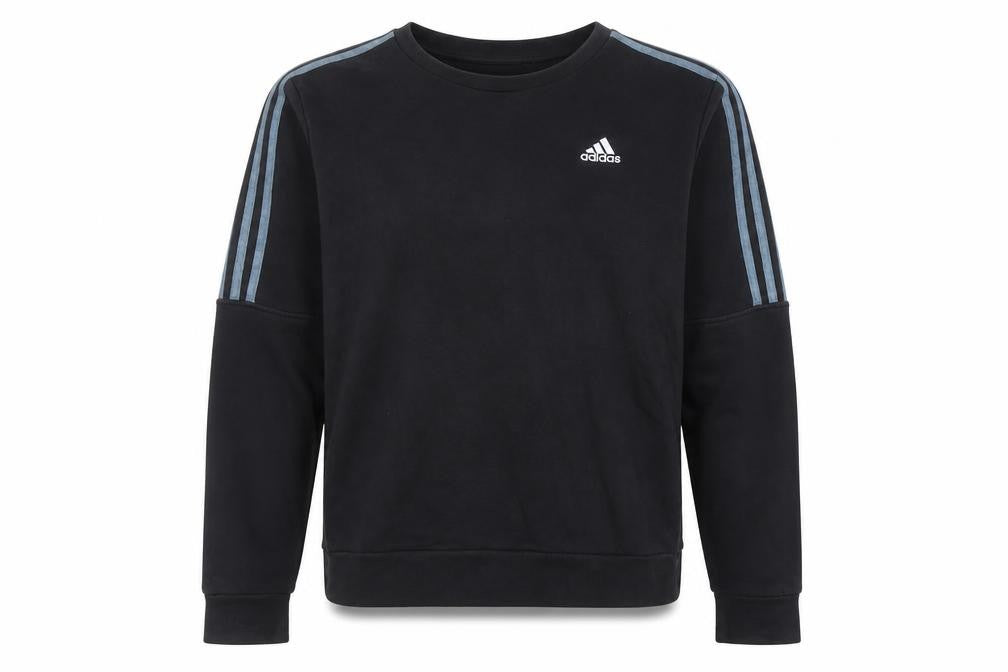 adidas Mens Black Crew Neck Sweatshirt L Pullover Athletic