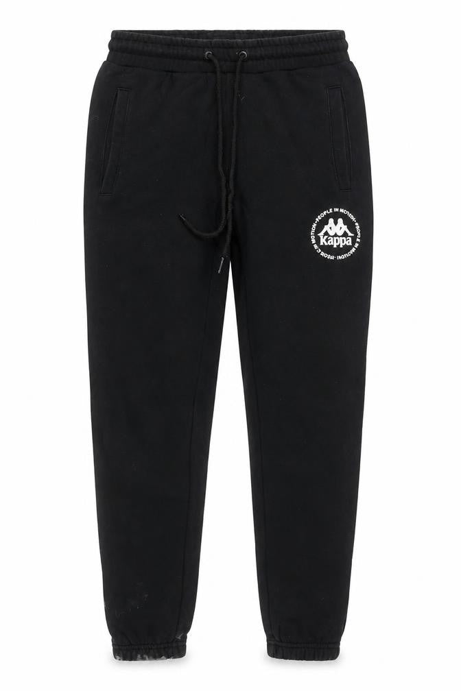 Kappa Mens Black Small Jogger Sweatpants Fleece Tapered Fit