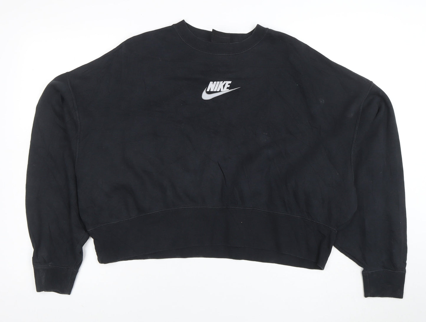 Nike Women's Black XS Cropped Crew Neck Sweatshirt