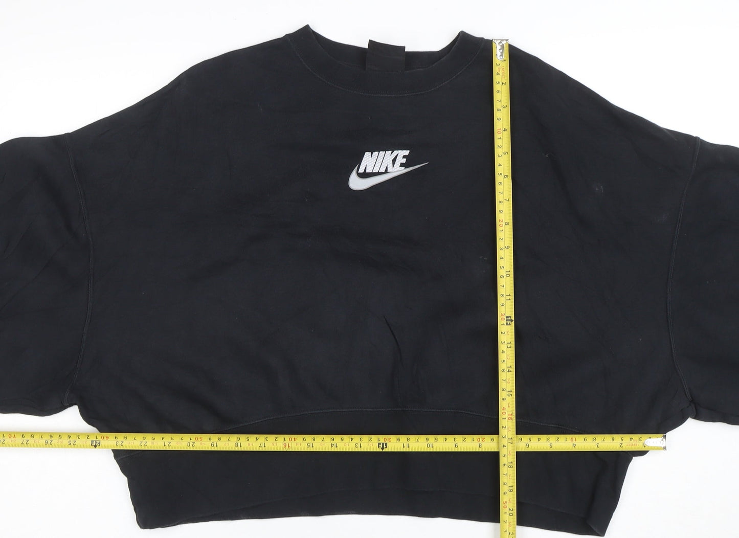 Nike Women's Black XS Cropped Crew Neck Sweatshirt