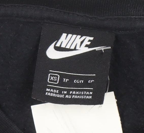 Nike Women's Black XS Cropped Crew Neck Sweatshirt