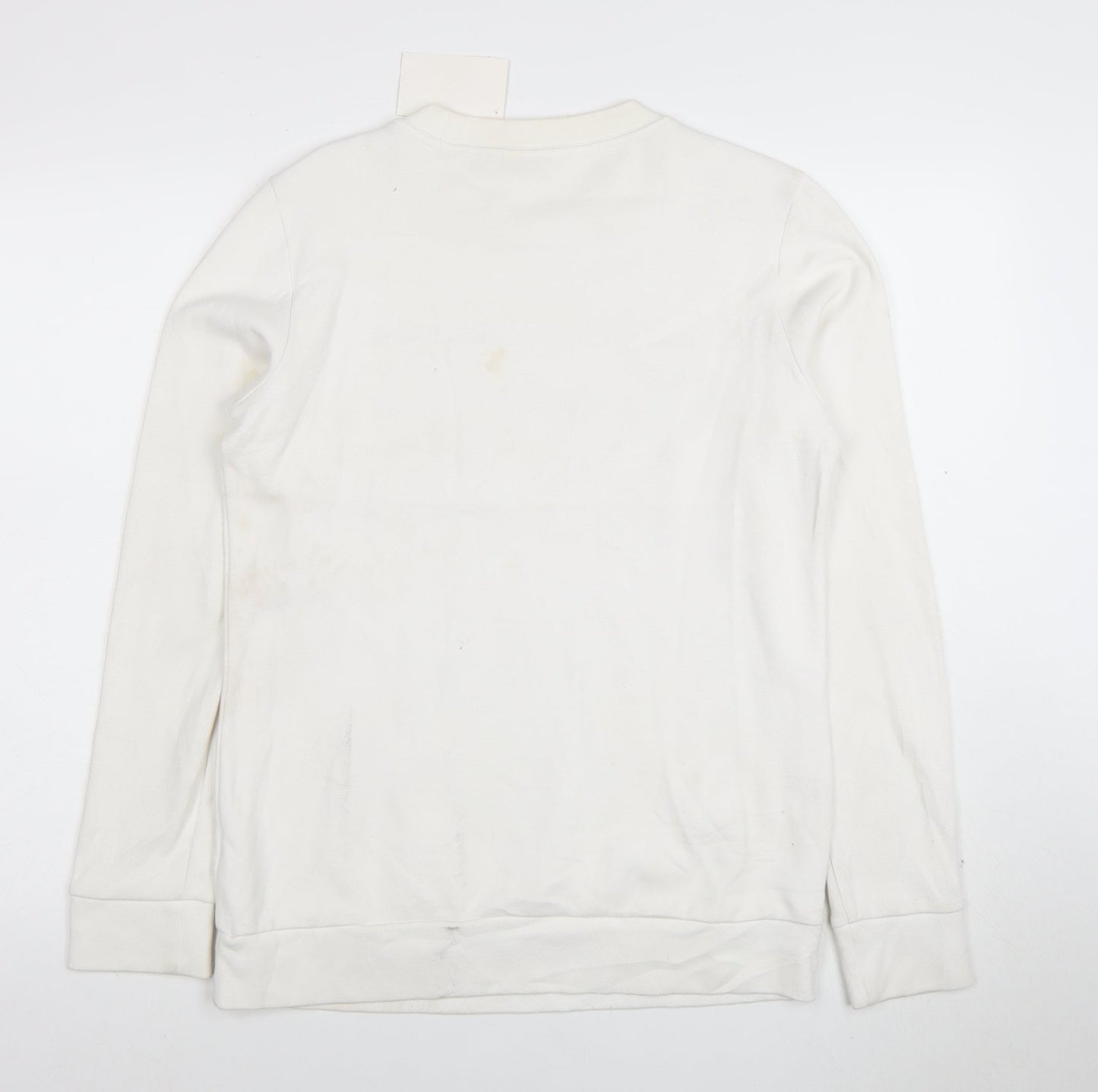 Reebok Classic Mens White Small Crew Neck Graphic Sweatshirt