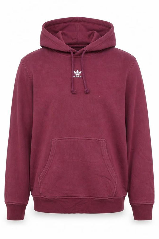 Adidas Women’s Burgundy Pullover Hoodie UK 12 Cotton Blend Casual