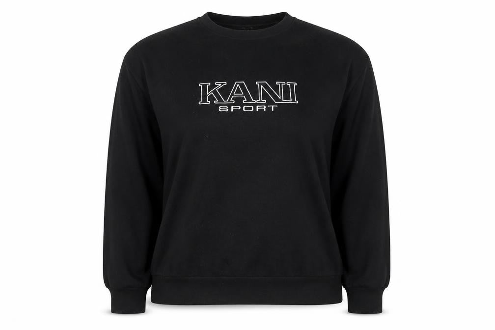 PRETTYLITTLETHING Women Black Small Kani Sport Logo Pullover Sweatshirt