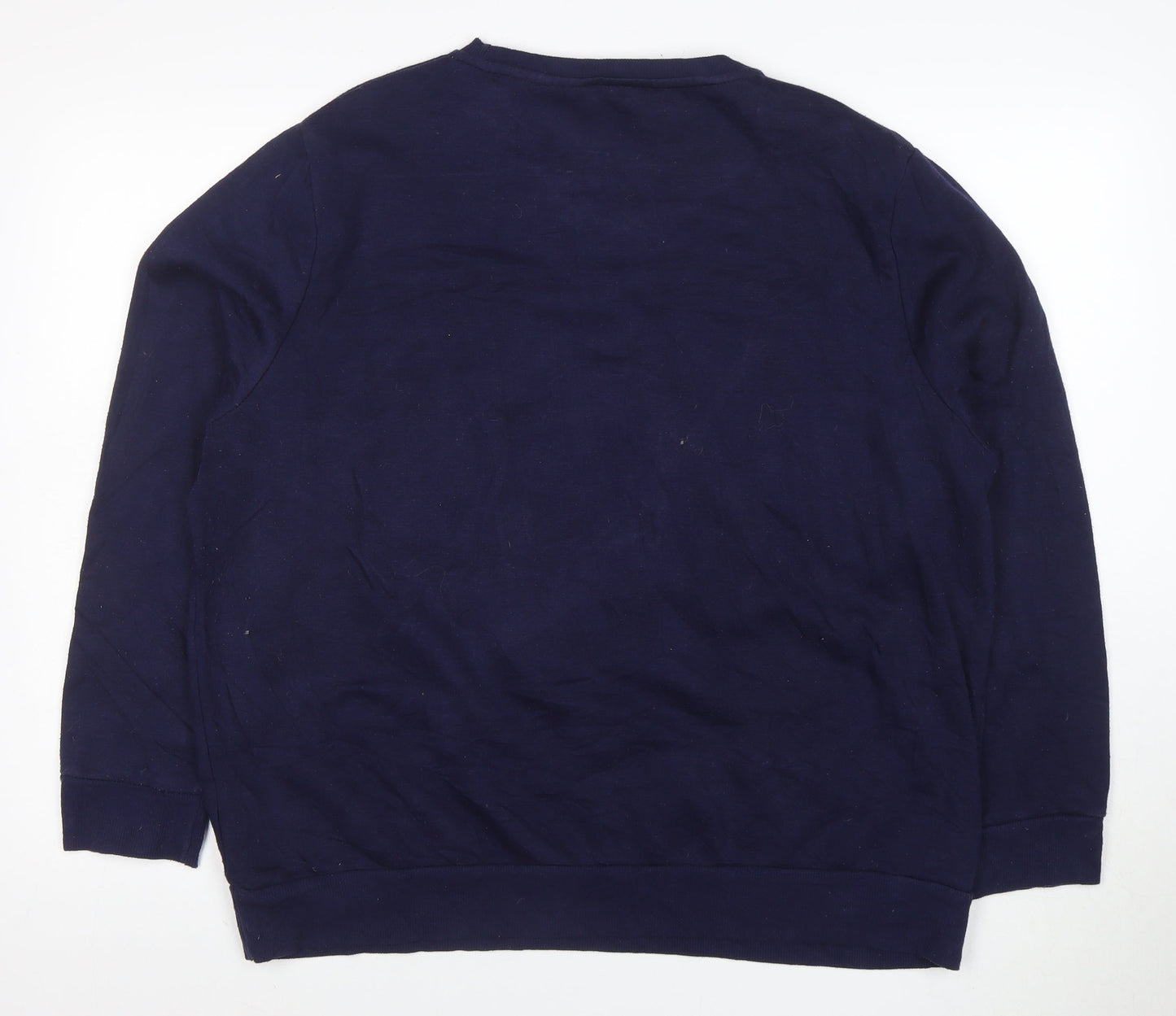 Disney Women’s Navy Stitch Pullover Sweatshirt XL Cotton Blend