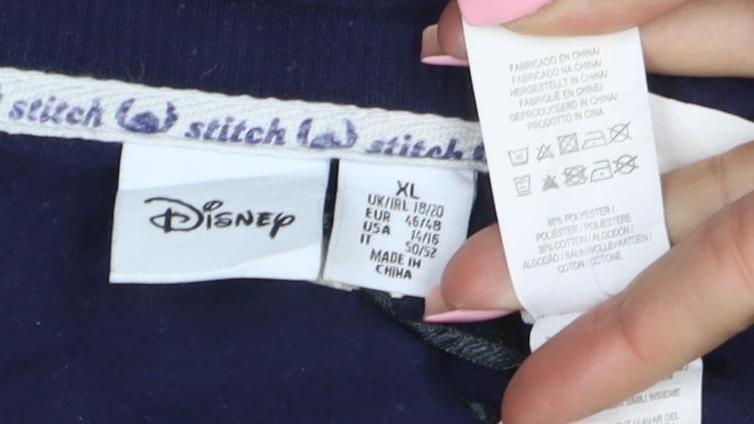 Disney Women’s Navy Stitch Pullover Sweatshirt XL Cotton Blend