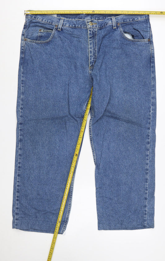 Lee Men's Blue Classic Straight Leg Denim Jeans Size 44x34