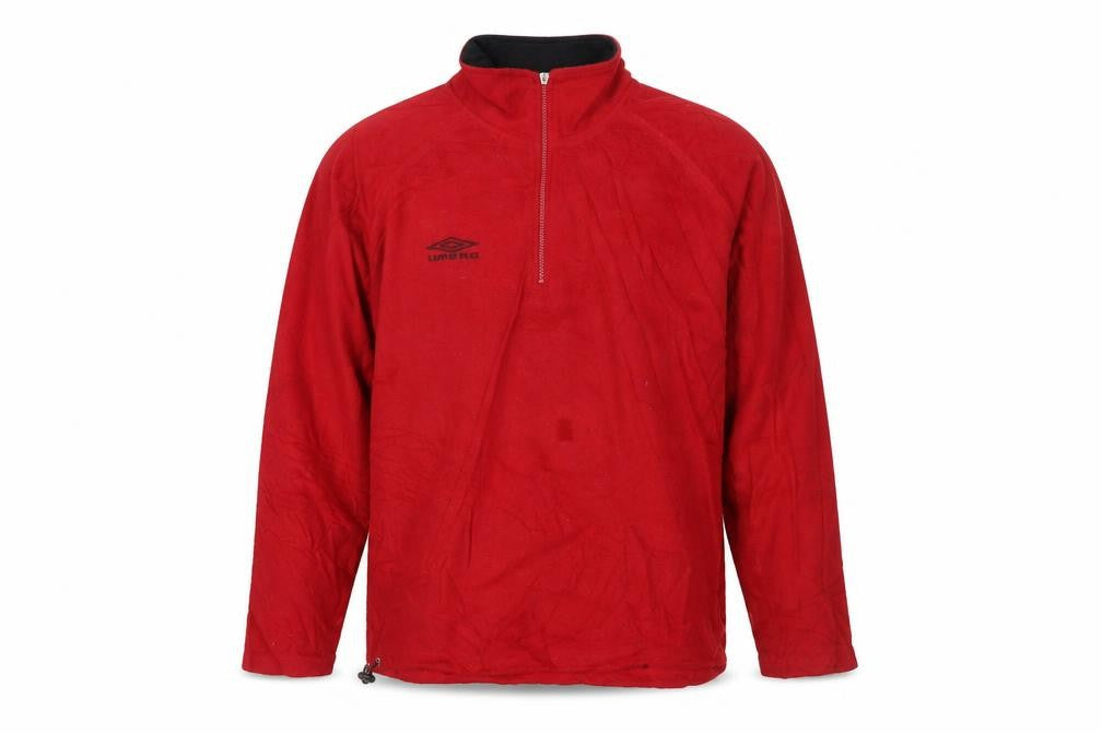 Umbro Men's Red Fleece 1/4 Zip Pullover Sweatshirt Size L