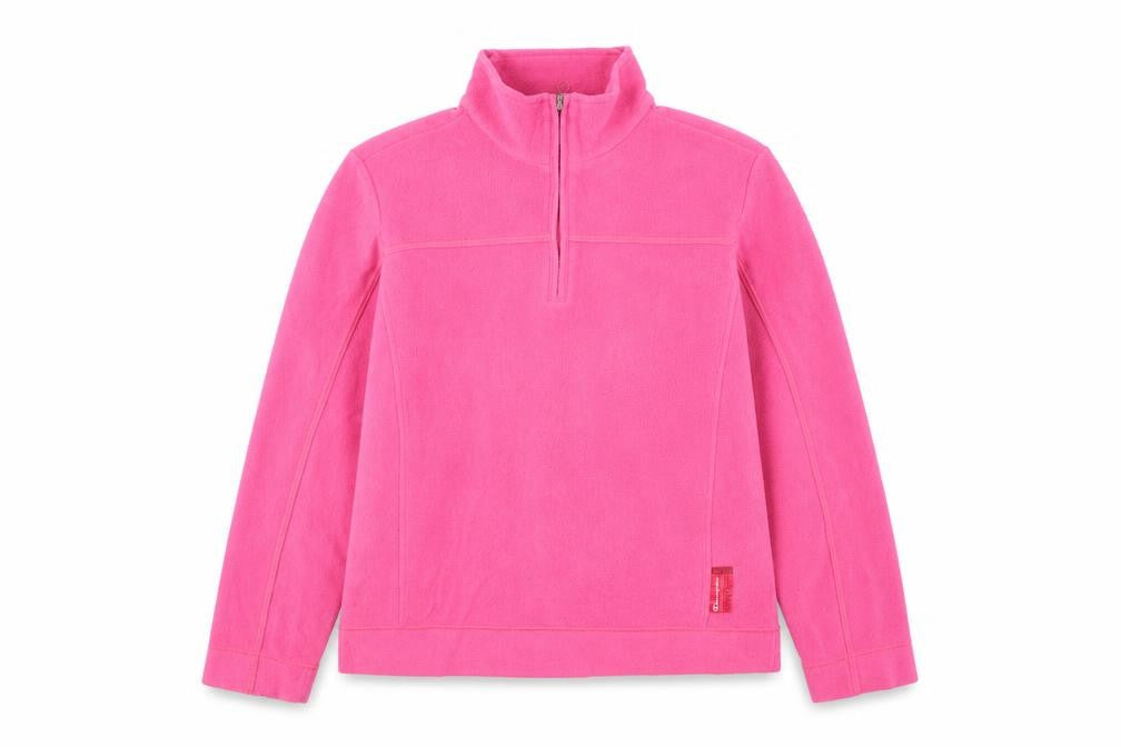 Champion Girls Pink Fleece Pullover Sweatshirt L 1/4 Zip Long Sleeve