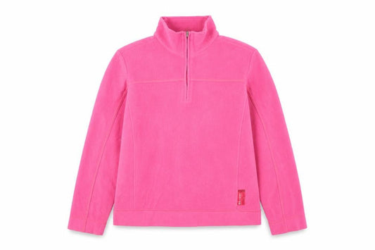 Champion Girls Pink Fleece Pullover Sweatshirt L 1/4 Zip Long Sleeve