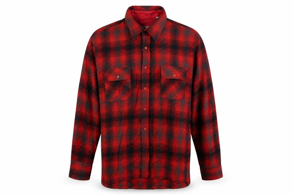 Back Packer Men's Red Flannel Plaid Button-Up Shirt Size L