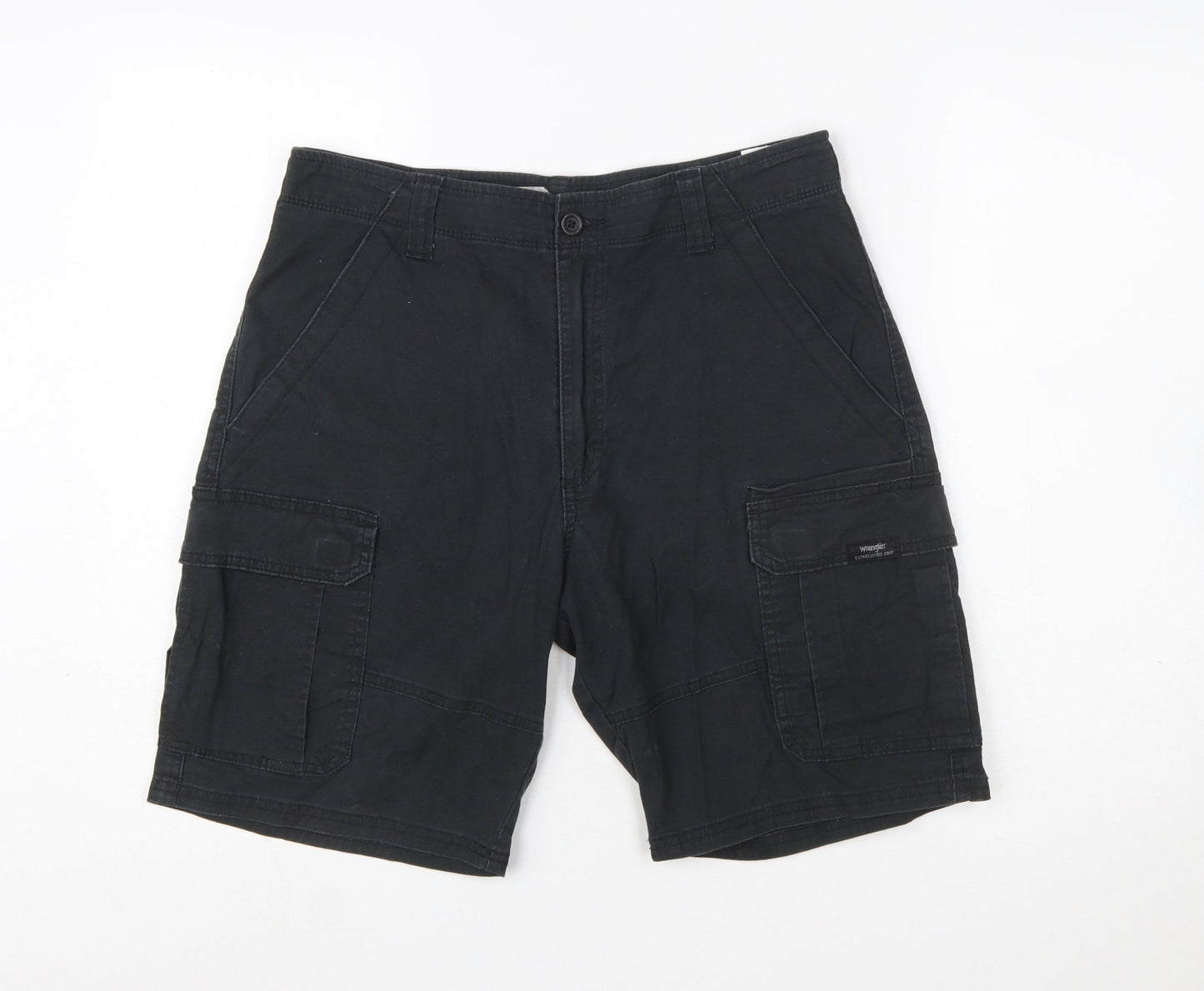 Wrangler Men's Black Cargo Shorts Size 32 Regular Cotton Stretch