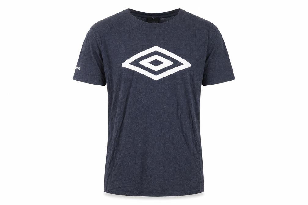 Umbro Men's Blue Small Sports Graphic Logo Crew Neck T-Shirt